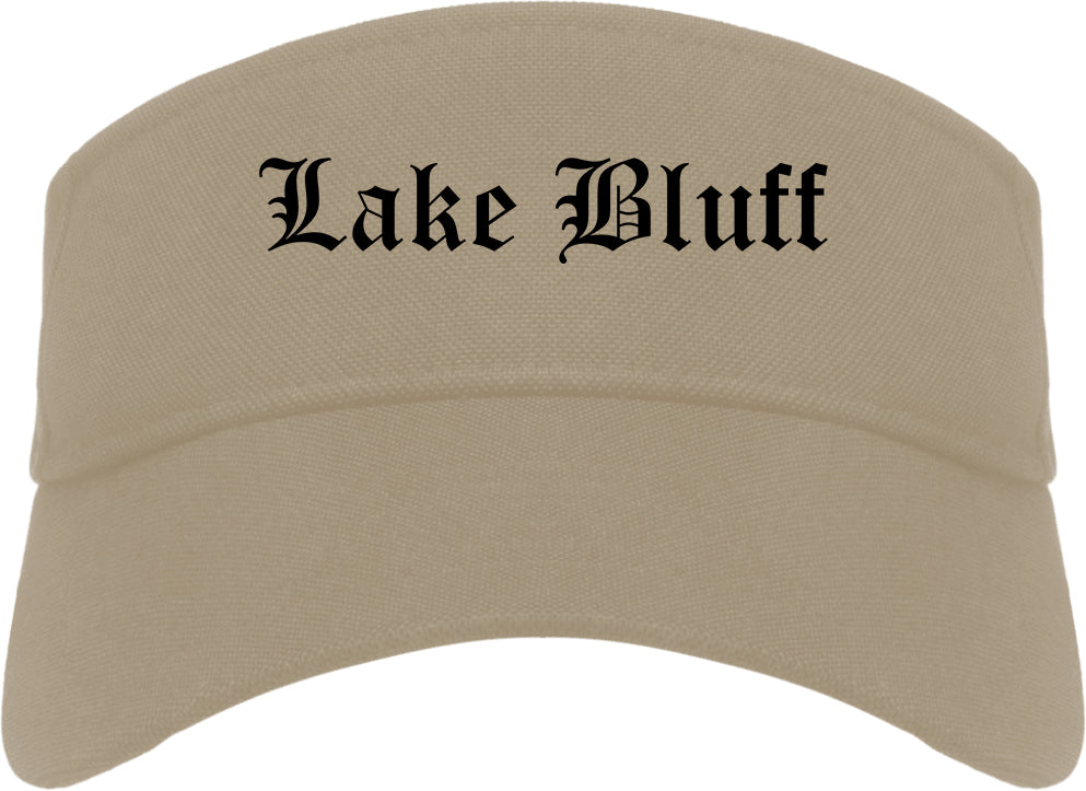 Lake Bluff Illinois IL Old English Mens Visor Cap Hat Khaki