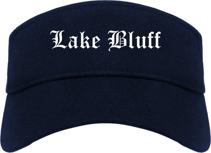 Lake Bluff Illinois IL Old English Mens Visor Cap Hat Navy Blue