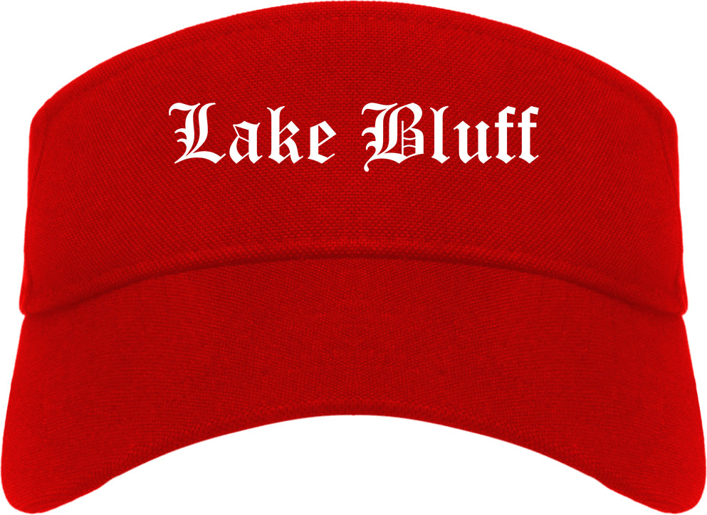 Lake Bluff Illinois IL Old English Mens Visor Cap Hat Red