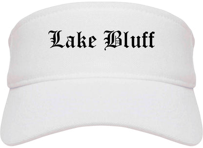 Lake Bluff Illinois IL Old English Mens Visor Cap Hat White