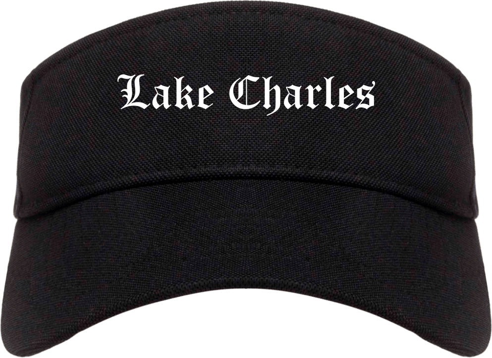 Lake Charles Louisiana LA Old English Mens Visor Cap Hat Black