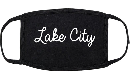Lake City Florida FL Script Cotton Face Mask Black
