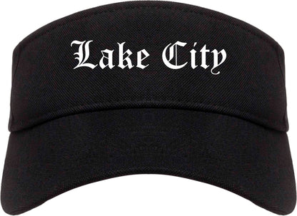 Lake City Florida FL Old English Mens Visor Cap Hat Black