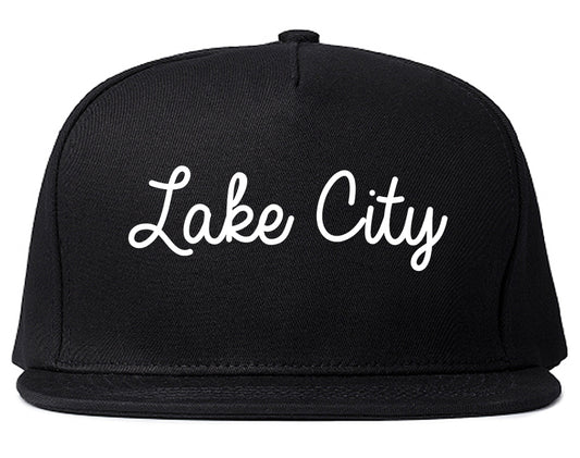 Lake City Minnesota MN Script Mens Snapback Hat Black