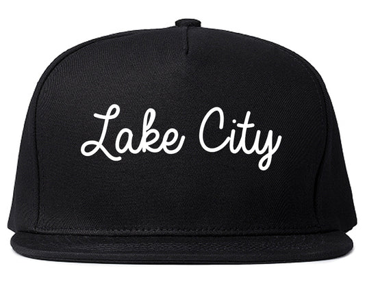 Lake City South Carolina SC Script Mens Snapback Hat Black