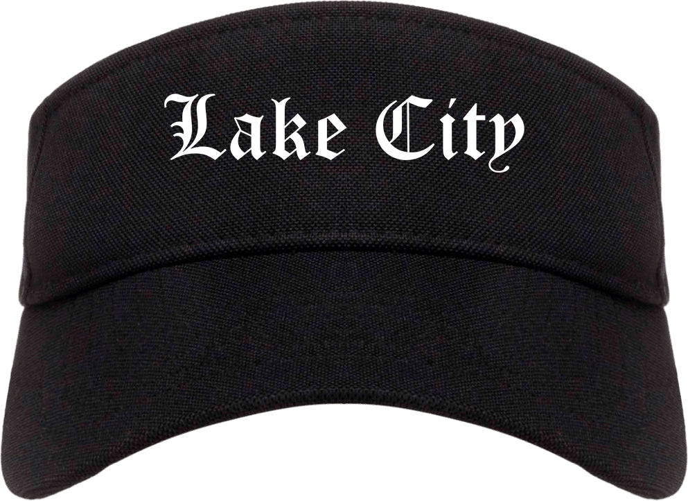 Lake City South Carolina SC Old English Mens Visor Cap Hat Black