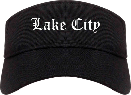 Lake City South Carolina SC Old English Mens Visor Cap Hat Black
