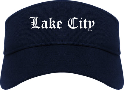 Lake City South Carolina SC Old English Mens Visor Cap Hat Navy Blue