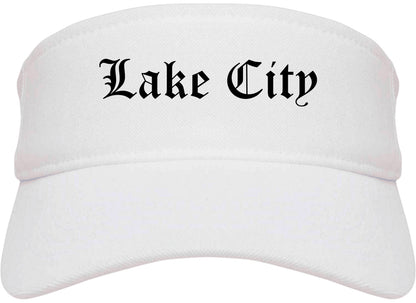 Lake City South Carolina SC Old English Mens Visor Cap Hat White