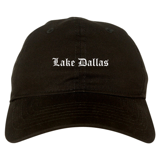 Lake Dallas Texas TX Old English Mens Dad Hat Baseball Cap Black