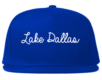 Lake Dallas Texas TX Script Mens Snapback Hat Royal Blue