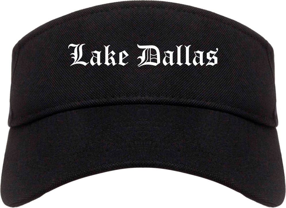 Lake Dallas Texas TX Old English Mens Visor Cap Hat Black