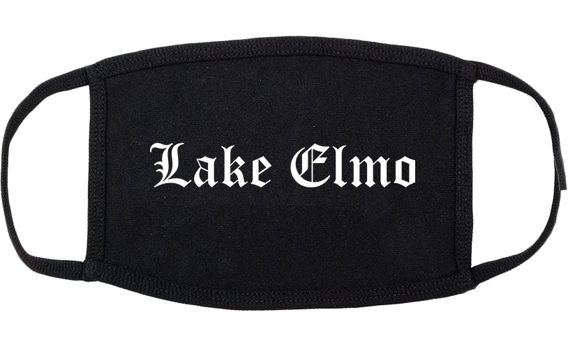 Lake Elmo Minnesota MN Old English Cotton Face Mask Black