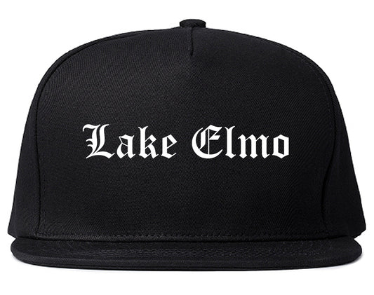 Lake Elmo Minnesota MN Old English Mens Snapback Hat Black
