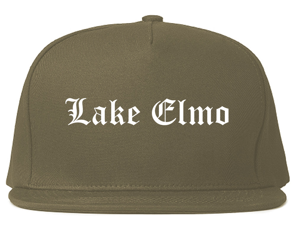 Lake Elmo Minnesota MN Old English Mens Snapback Hat Grey