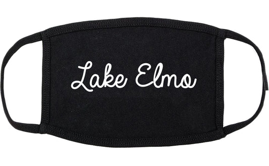 Lake Elmo Minnesota MN Script Cotton Face Mask Black