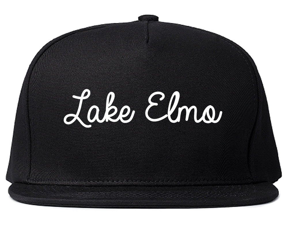 Lake Elmo Minnesota MN Script Mens Snapback Hat Black