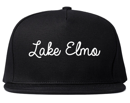 Lake Elmo Minnesota MN Script Mens Snapback Hat Black