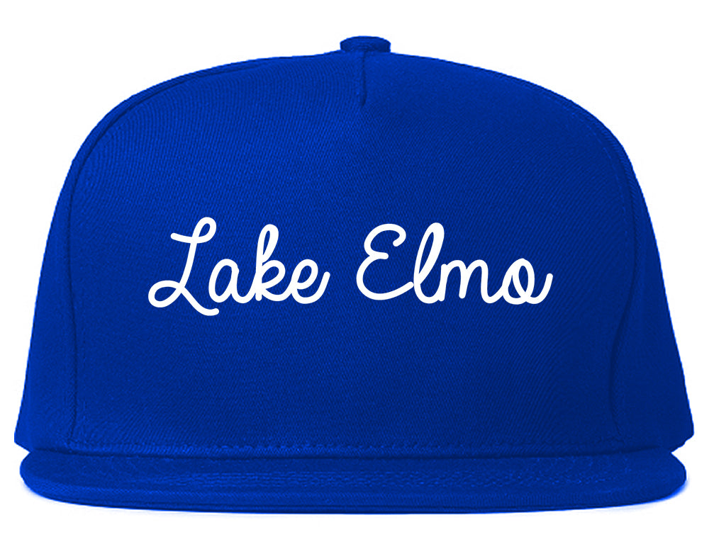 Lake Elmo Minnesota MN Script Mens Snapback Hat Royal Blue