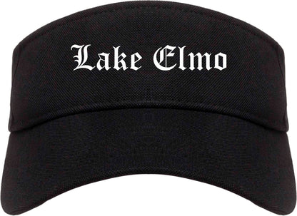 Lake Elmo Minnesota MN Old English Mens Visor Cap Hat Black