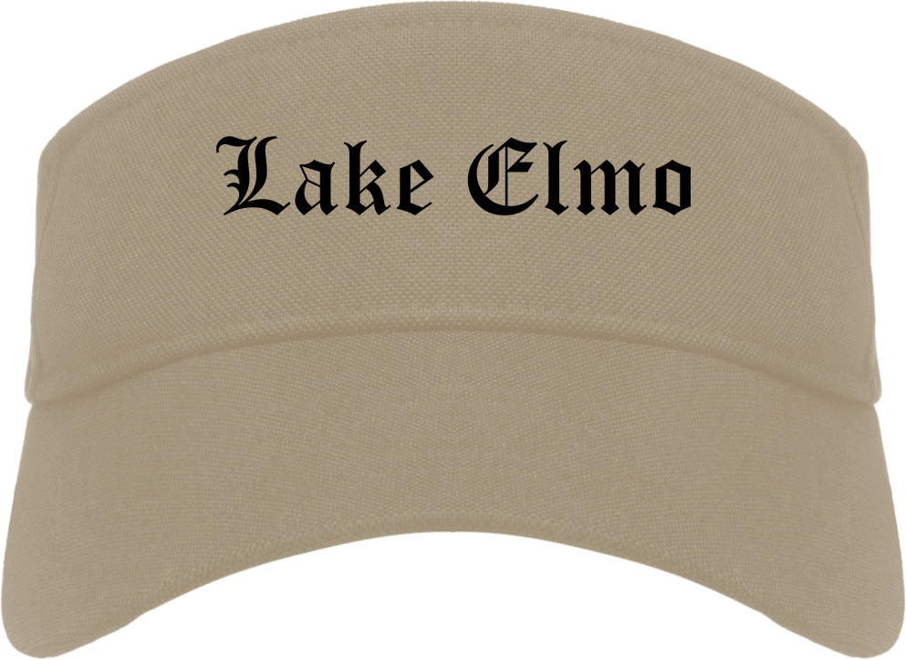 Lake Elmo Minnesota MN Old English Mens Visor Cap Hat Khaki