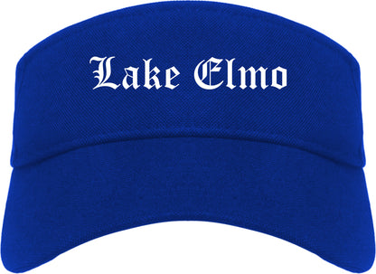 Lake Elmo Minnesota MN Old English Mens Visor Cap Hat Royal Blue