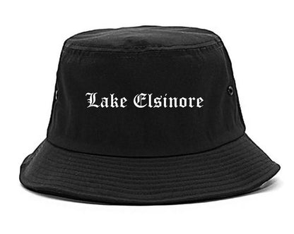 Lake Elsinore California CA Old English Mens Bucket Hat Black