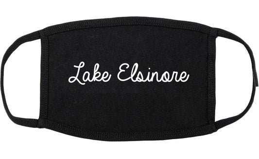 Lake Elsinore California CA Script Cotton Face Mask Black