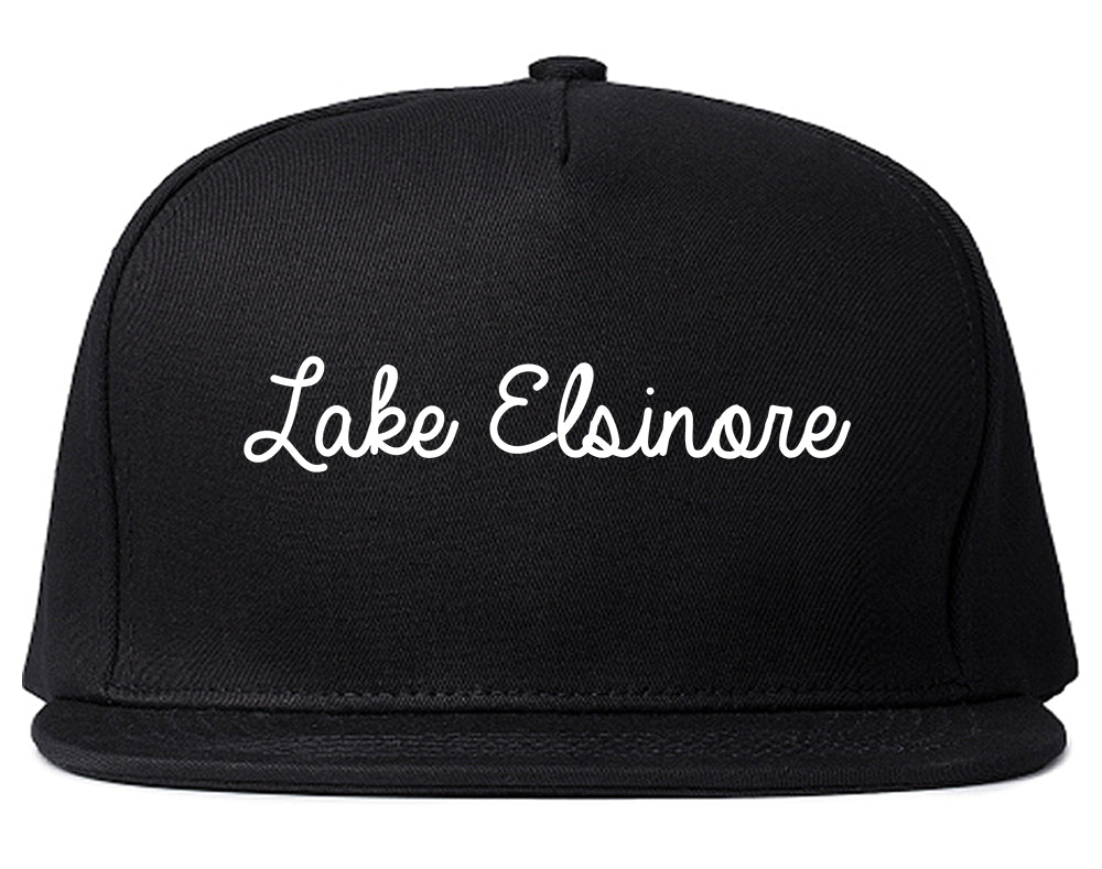 Lake Elsinore California CA Script Mens Snapback Hat Black