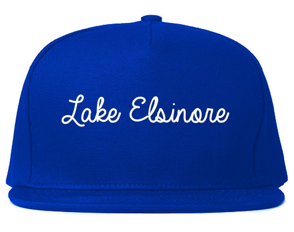 Lake Elsinore California CA Script Mens Snapback Hat Royal Blue