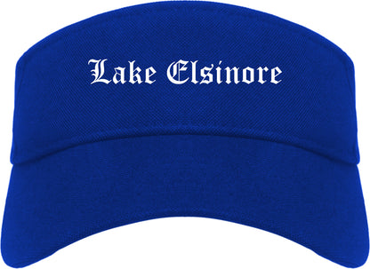 Lake Elsinore California CA Old English Mens Visor Cap Hat Royal Blue