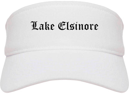 Lake Elsinore California CA Old English Mens Visor Cap Hat White