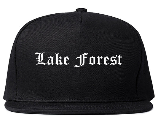 Lake Forest California CA Old English Mens Snapback Hat Black