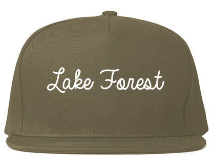 Lake Forest California CA Script Mens Snapback Hat Grey