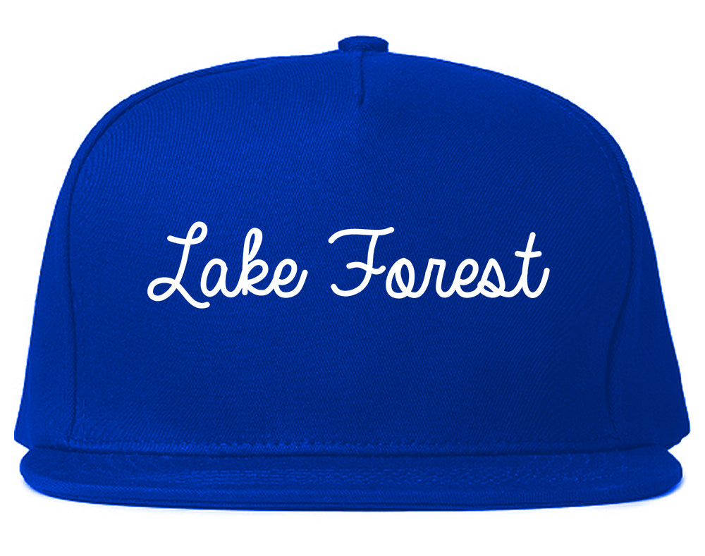 Lake Forest California CA Script Mens Snapback Hat Royal Blue