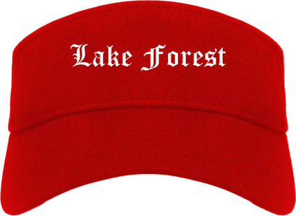 Lake Forest California CA Old English Mens Visor Cap Hat Red