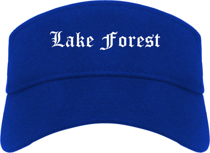Lake Forest California CA Old English Mens Visor Cap Hat Royal Blue