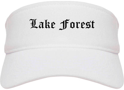 Lake Forest California CA Old English Mens Visor Cap Hat White