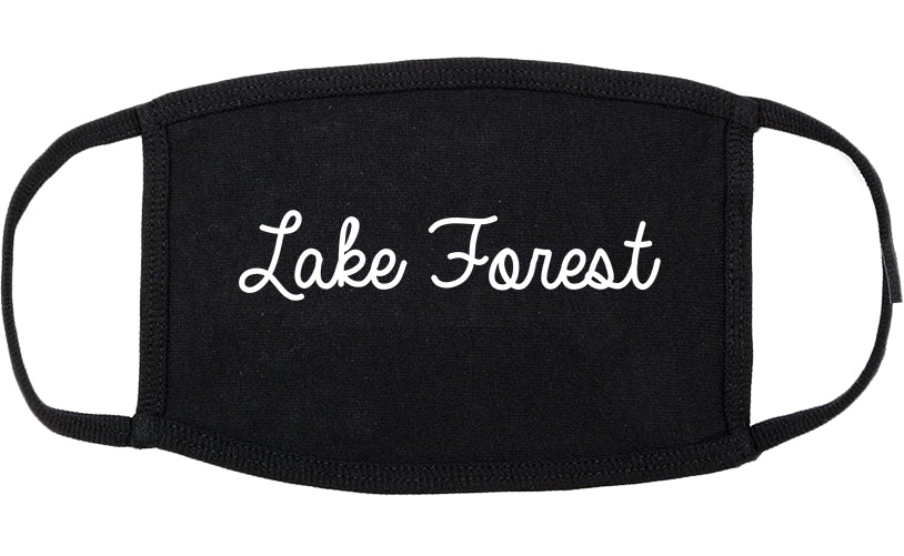 Lake Forest Illinois IL Script Cotton Face Mask Black