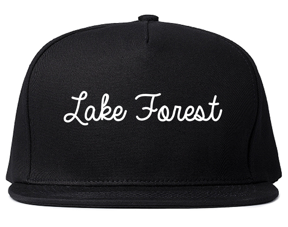 Lake Forest Illinois IL Script Mens Snapback Hat Black