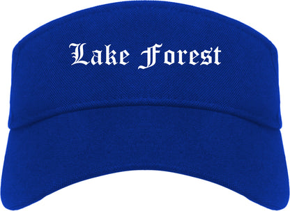 Lake Forest Illinois IL Old English Mens Visor Cap Hat Royal Blue