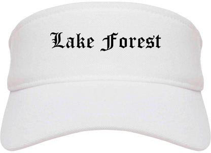 Lake Forest Illinois IL Old English Mens Visor Cap Hat White