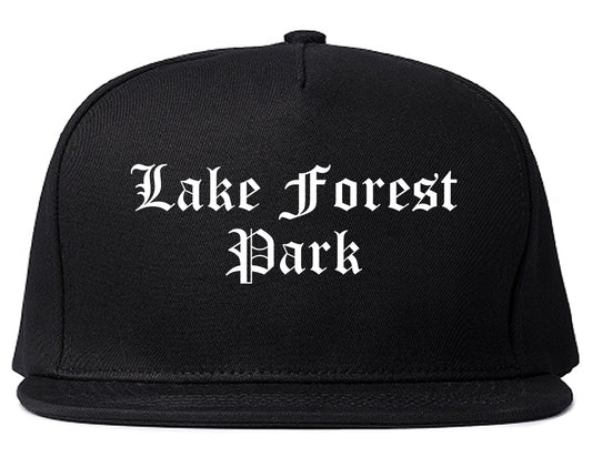 Lake Forest Park Washington WA Old English Mens Snapback Hat Black