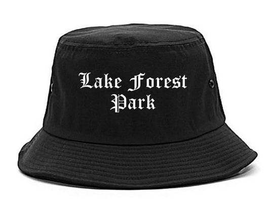 Lake Forest Park Washington WA Old English Mens Bucket Hat Black