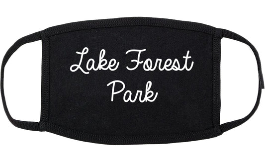 Lake Forest Park Washington WA Script Cotton Face Mask Black