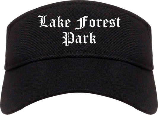 Lake Forest Park Washington WA Old English Mens Visor Cap Hat Black