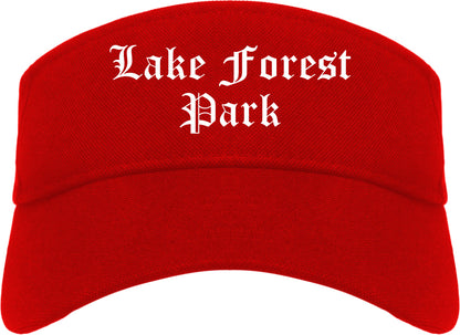 Lake Forest Park Washington WA Old English Mens Visor Cap Hat Red