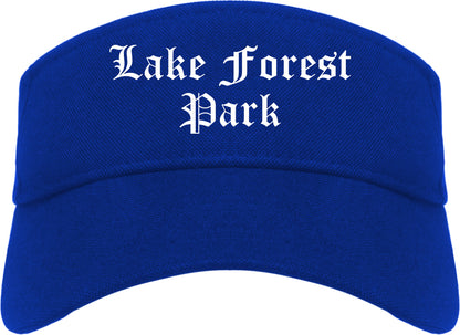 Lake Forest Park Washington WA Old English Mens Visor Cap Hat Royal Blue
