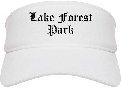 Lake Forest Park Washington WA Old English Mens Visor Cap Hat White