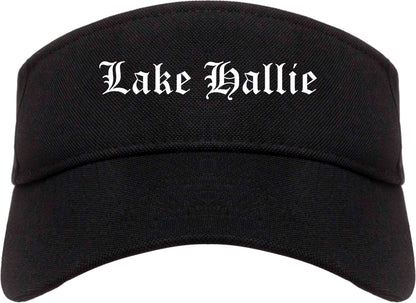 Lake Hallie Wisconsin WI Old English Mens Visor Cap Hat Black